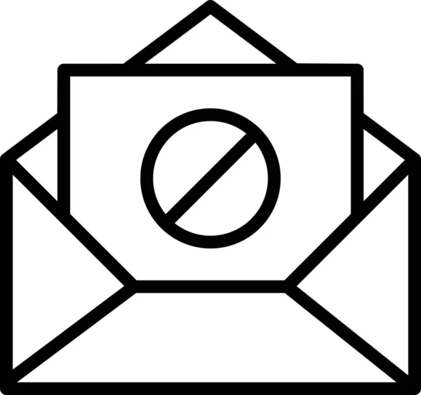 Icono Mensaje Carta Sobre Estilo Esquema — Vector de stock