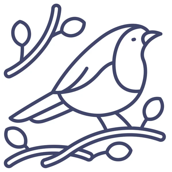Vogelspott Rotkehlchen Symbol — Stockvektor
