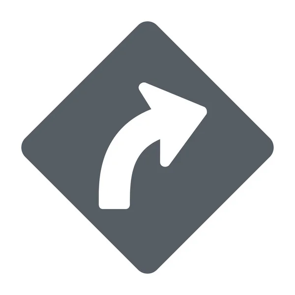 Ikona Znaku Vpravo Jednolitém Stylu — Stockový vektor