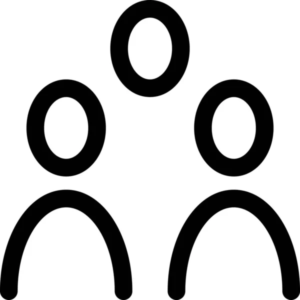 Иконка Группы Людей Стиле Outline — стоковый вектор