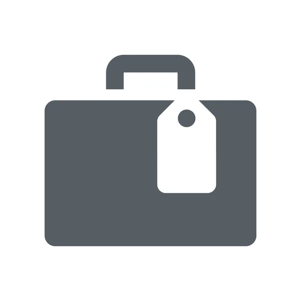 Icône Bagage Étiquette Aéroport Dans Style Solide — Image vectorielle