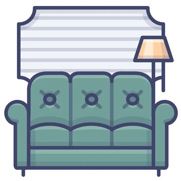 家具和家居装饰类沙发家具奢侈图标 — 图库矢量图片
