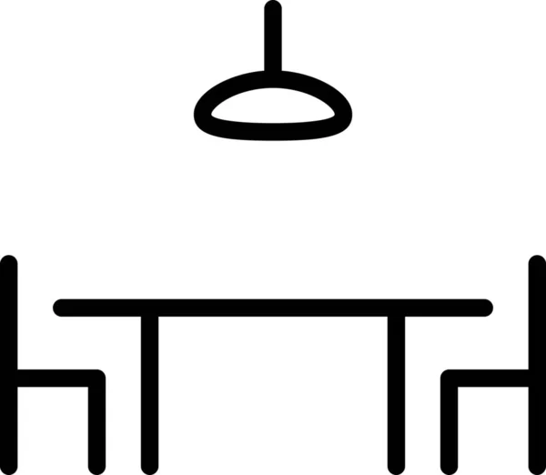 Krzesła Jadalnia Obiad Ikona Stylu Zarys — Wektor stockowy