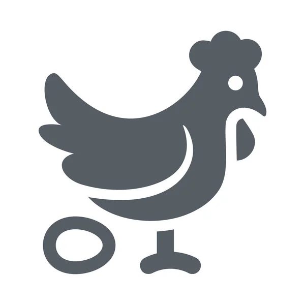 Ζωικό Αυγό Κοτόπουλου Εικονίδιο Στερεό Στυλ — Διανυσματικό Αρχείο