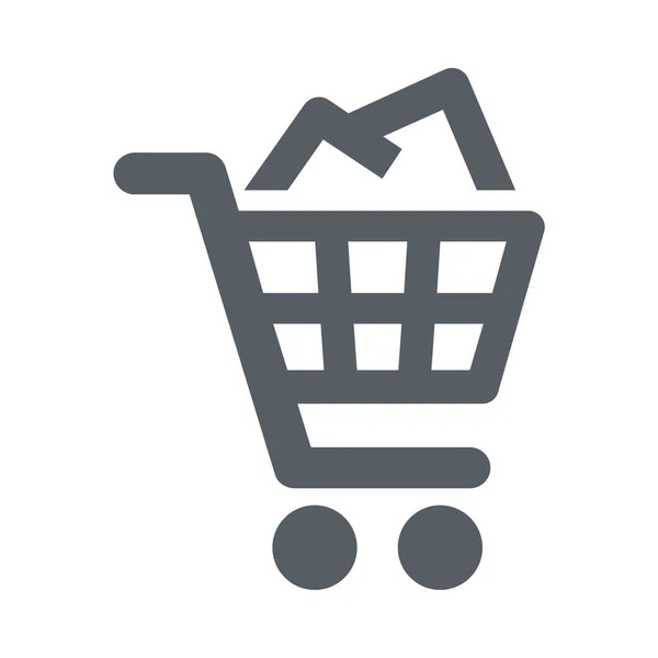 Cart Commerce Icon Solid Style — Stock Vector