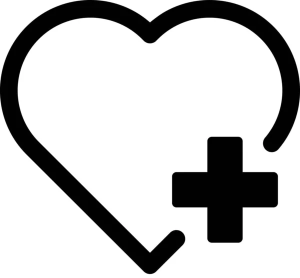 Γιατρό Υγεία Εικονίδιο Καρδιά Στυλ Περίγραμμα — Διανυσματικό Αρχείο