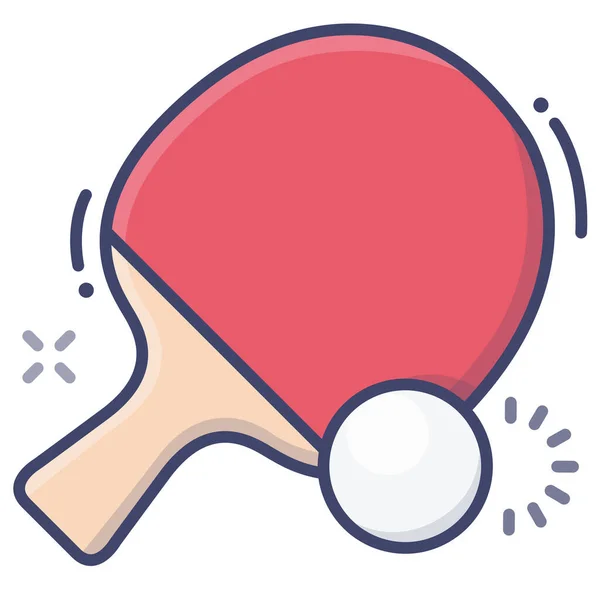 Spel Pingpong Sport Icoon Gevulde Omtrek Stijl — Stockvector