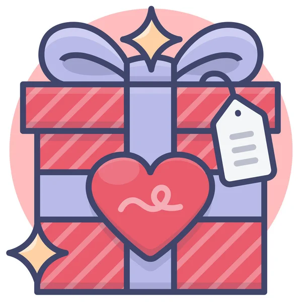 Regalo Regalo Regalo Icono Categoría Amor Romance — Vector de stock