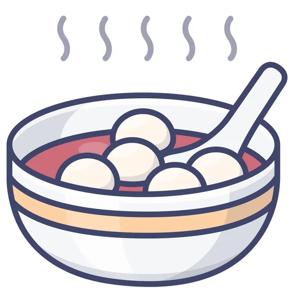 Chinese Soup Balls Icon Chinese New Year Category — Stock Vector