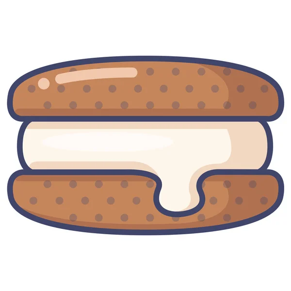 Icono Relleno Galletas Chocolate Estilo Contorno Relleno — Vector de stock