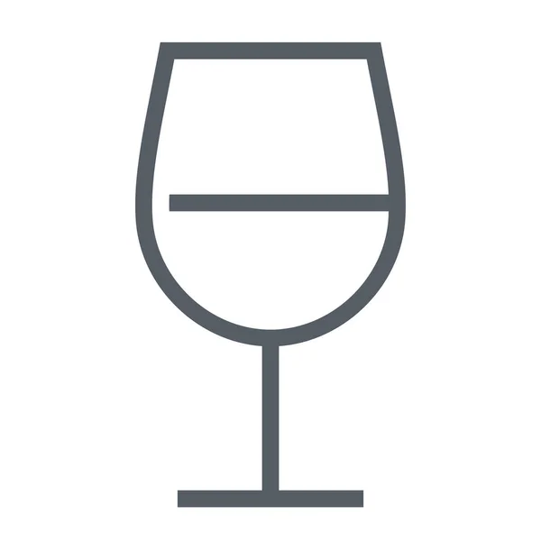 Alcohol Drank Glas Icoon Omtrek Stijl — Stockvector