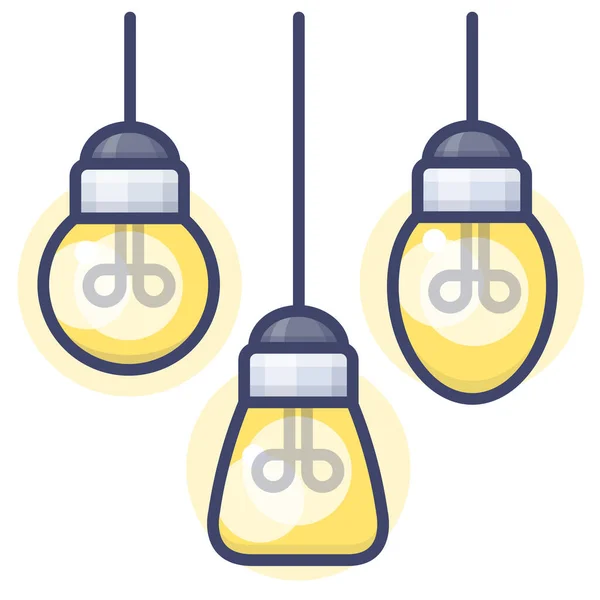 Interior Lamps Light Icon — Stock Vector