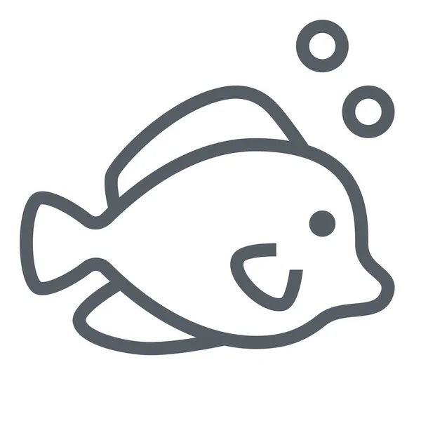 Tier Fisch Natur Ikone Outline Stil — Stockvektor