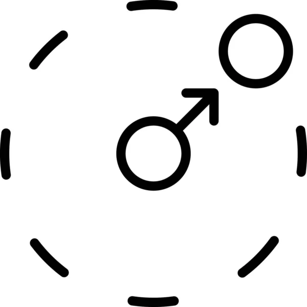 Icon Für Den Mittelkreis Outline Stil — Stockvektor