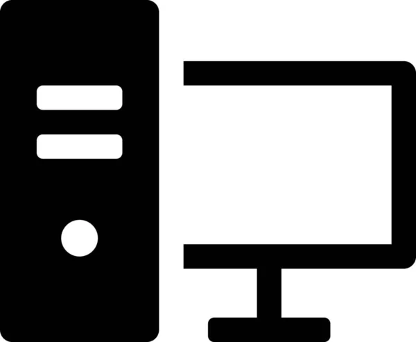 Ikon Monitor Elektronik Komputer Dalam Gaya Solid - Stok Vektor