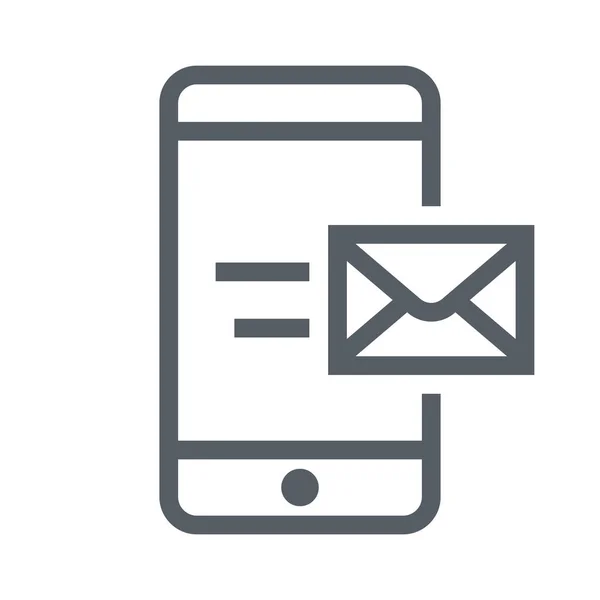 Επικοινωνία Email Κινητό Εικονίδιο Στυλ Περίγραμμα — Διανυσματικό Αρχείο