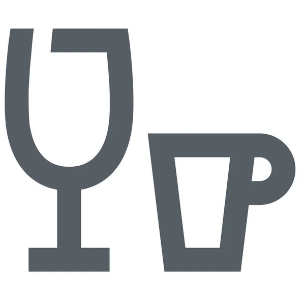 Cup Drink Glas Icoon Outline Stijl — Stockvector