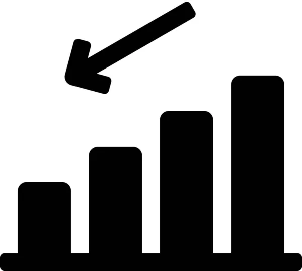 Ícone Declínio Dados Negócios Estilo Sólido — Vetor de Stock