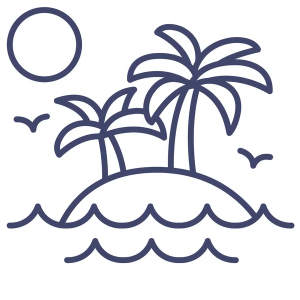 Острова Пальмы Путешествия Значок — стоковый вектор