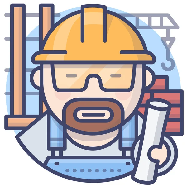 Иконка Строительного Подрядчика Категории Инструменты Строительство — стоковый вектор
