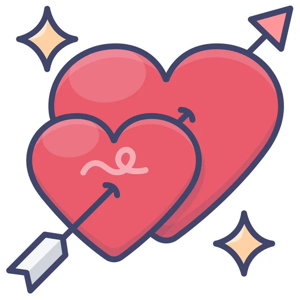 Arrow Heart Love Icon Love Romance Category — Stock Vector