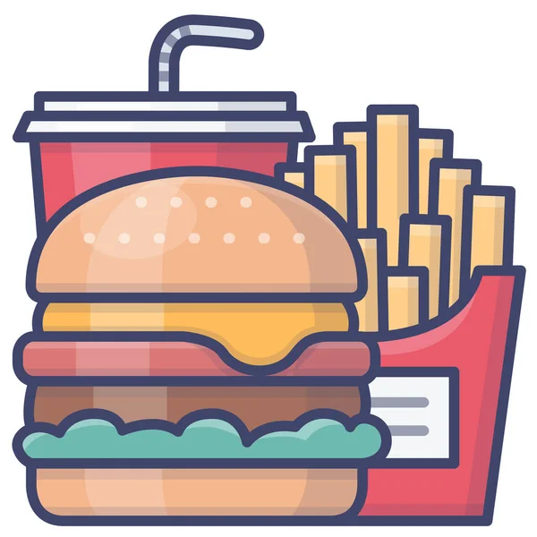 Ícone Hambúrguer Fast Food —  Vetores de Stock