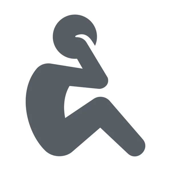 Crunches Exercise Fitness Icon Solid Style — Wektor stockowy