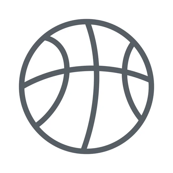 Icône Jeu Basket Ball Dans Style Contour — Image vectorielle
