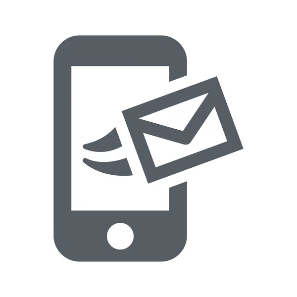 Email Communication Icône Mobile Dans Style Solide — Image vectorielle