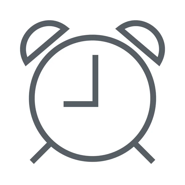 Alarme Cloche Horloge Icône Dans Style Contour — Image vectorielle