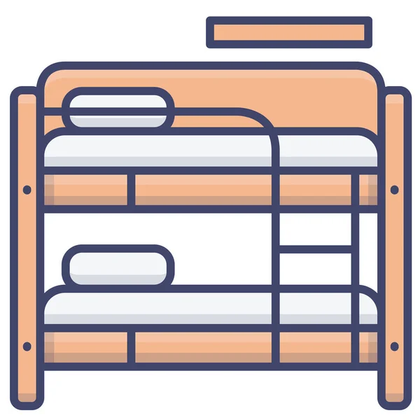 Bed Bunk Dormitory Icon Dalam Kategori Science Research - Stok Vektor