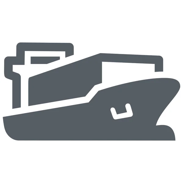 Boat Cargoship Containers Icon Solid Style — Stock Vector