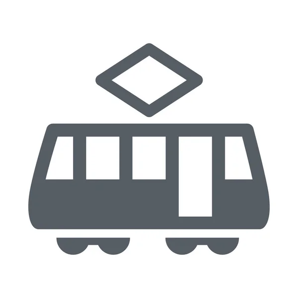 Icono Del Tráfico Ferroviario Ciudad Estilo Sólido — Vector de stock