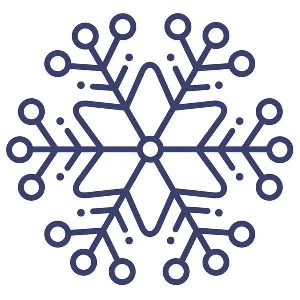 Sneeuwvlok Winter Icoon Omtrek Stijl — Stockvector