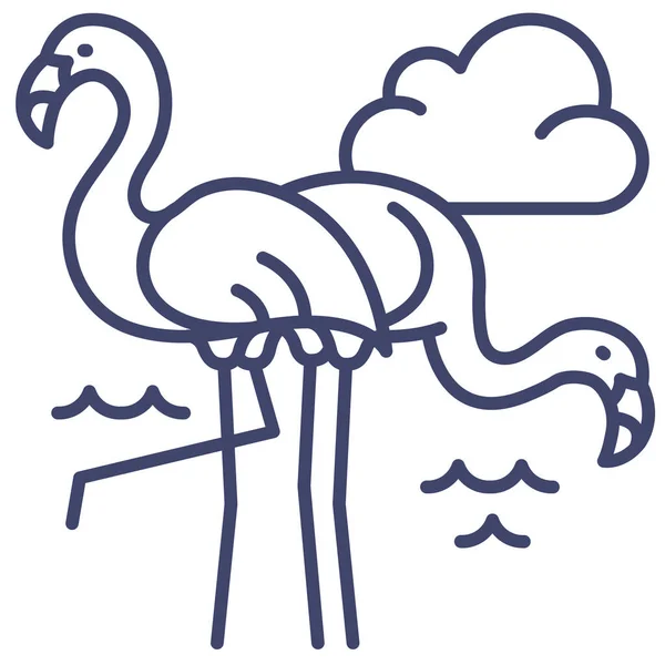 Dierlijk Vogel Flamingo Icoon — Stockvector