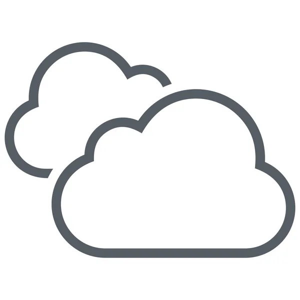 Clima Nubes Icono Pronóstico Estilo Esquema — Archivo Imágenes Vectoriales