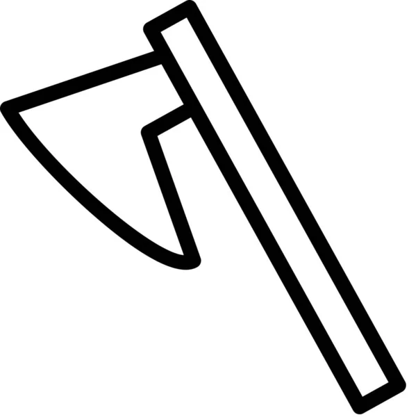 Axthieb Symbol Outline Stil — Stockvektor