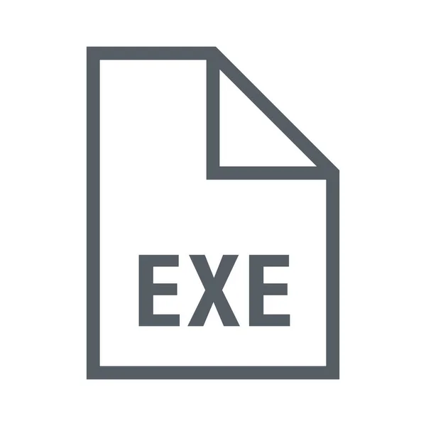 Document Fichier Exe Icône Dans Style Outline — Image vectorielle