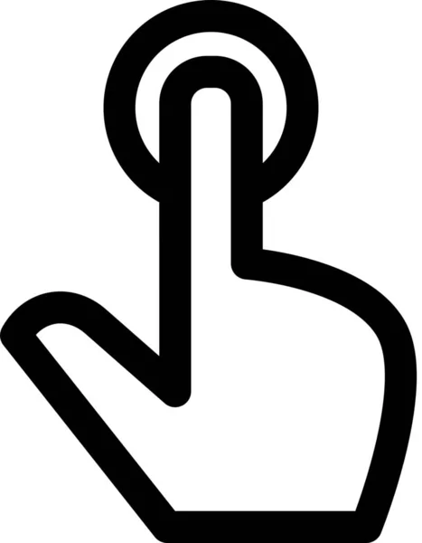 Значок Взаємодії Клацання Рукою Стилі Контур — стоковий вектор