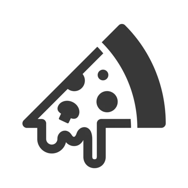 Äta Mat Pizza Ikon Fast Stil — Stock vektor
