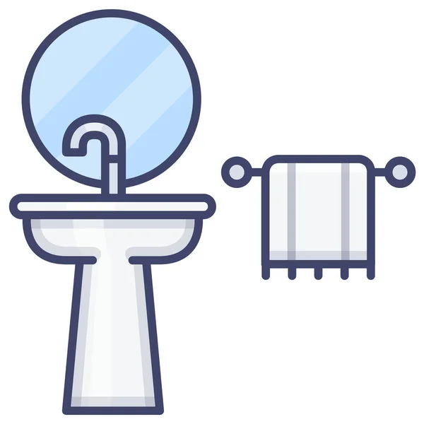 Bathroom Stand Towel Icon — Stock Vector