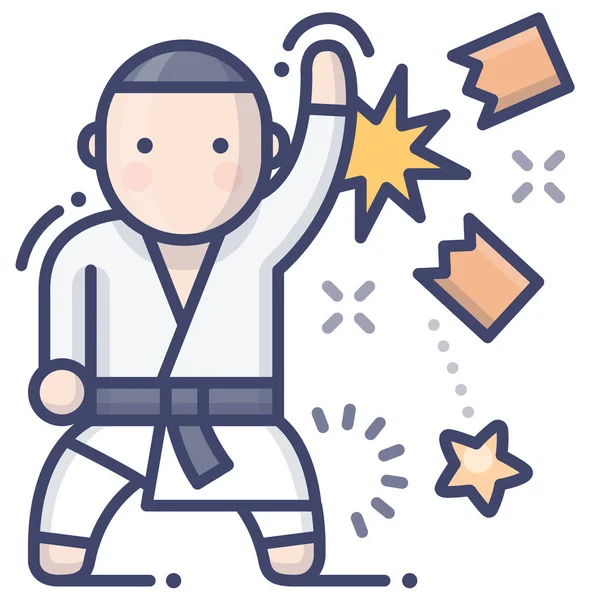 Kunst Karate Kampfsport Ikone — Stockvektor