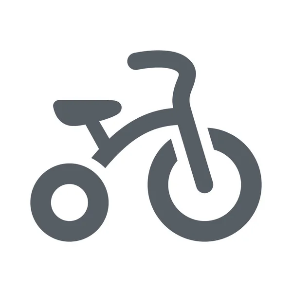 Bike Children Transportation Icon Solid Style — Stock Vector