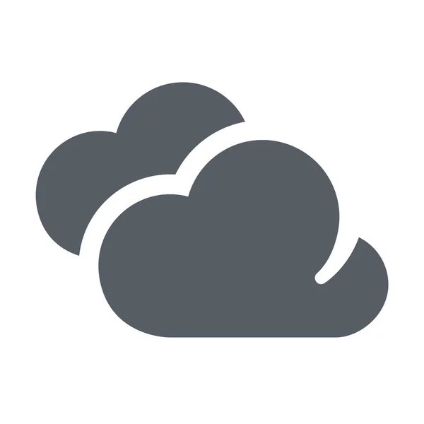 Иконка Прогноза Климатических Облаков Твердом Стиле — стоковый вектор