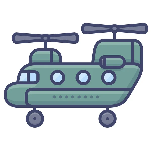 Icona Elicottero Aereo Militare — Vettoriale Stock