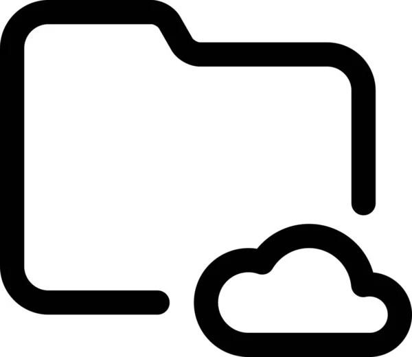 Cloud Datendokument Symbol Umrissstil — Stockvektor