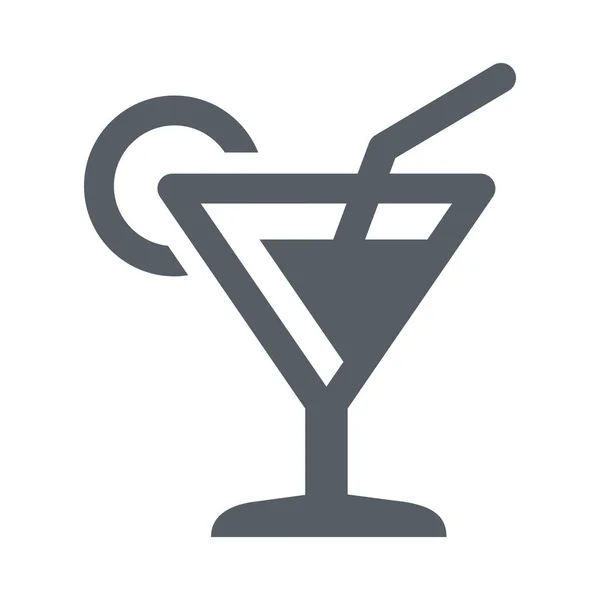 Alcohol Cocktail Icoon Solid Stijl — Stockvector