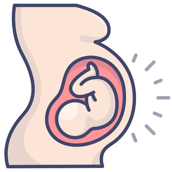 Baby Mutter Schwangerschaft Ikone Ausgefüllten Outline Stil — Stockvektor