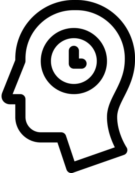 Tête Cerveau Attente Icône Dans Style Outline — Image vectorielle
