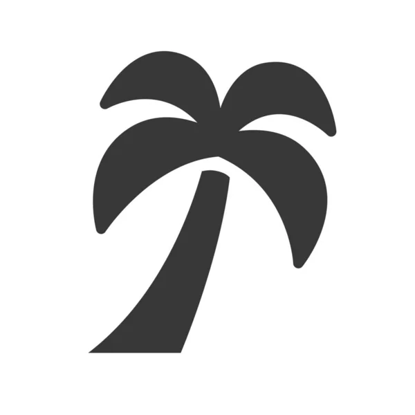 Strand Urlaub Palme Symbol Solidem Stil — Stockvektor